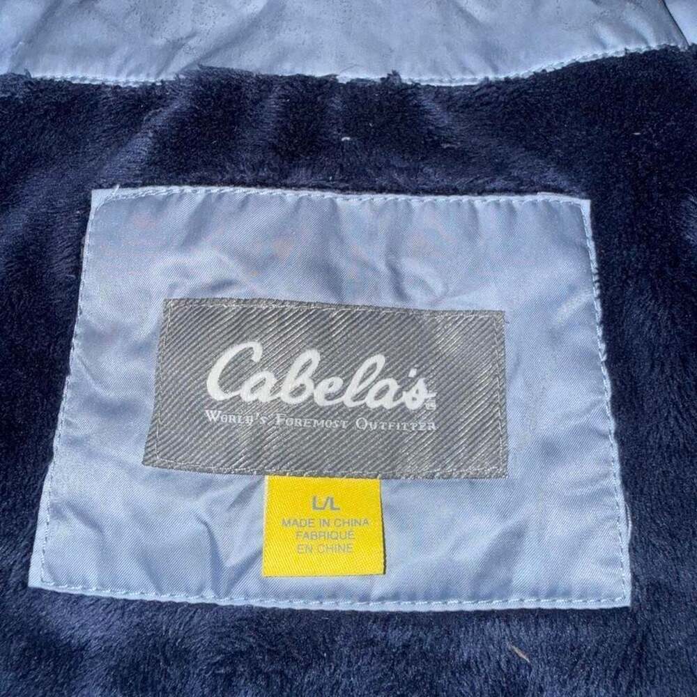 Cabela's Quilted Puffer Goose Down Vest Blue Size L
